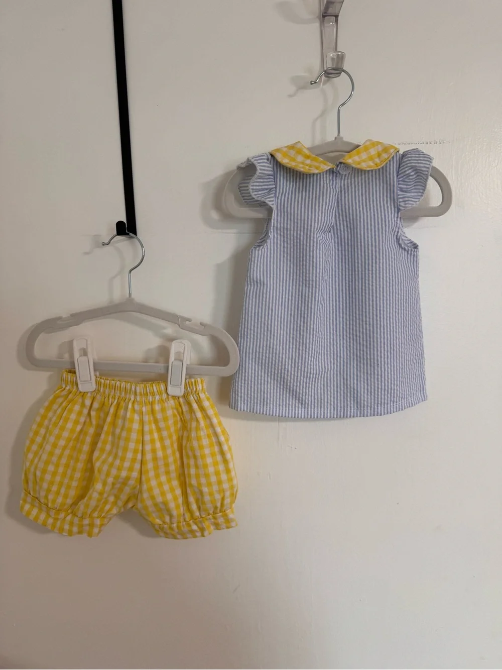 Baby Girl Sun Applique Short Set - Yellow & Blue